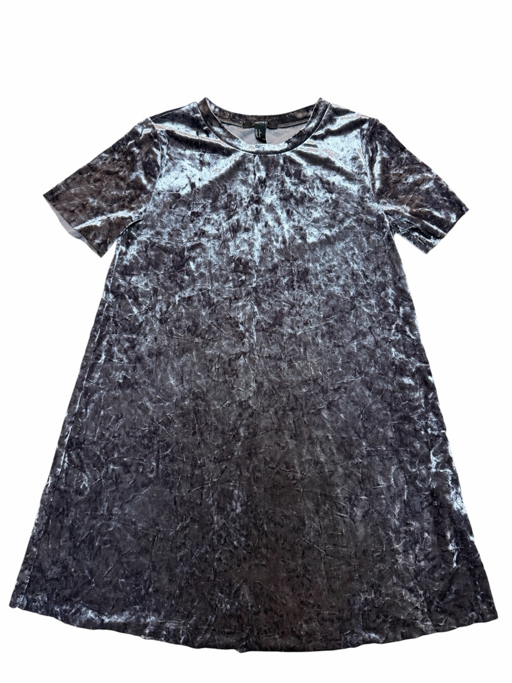 Forever 21 Crushed Velvet Mini Dress — Charcoal Grey Blueish